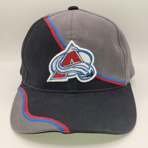 Colorado Avalanche Baseball Hat Cap Mens Annco Adjustable Black Gray NHL EUC